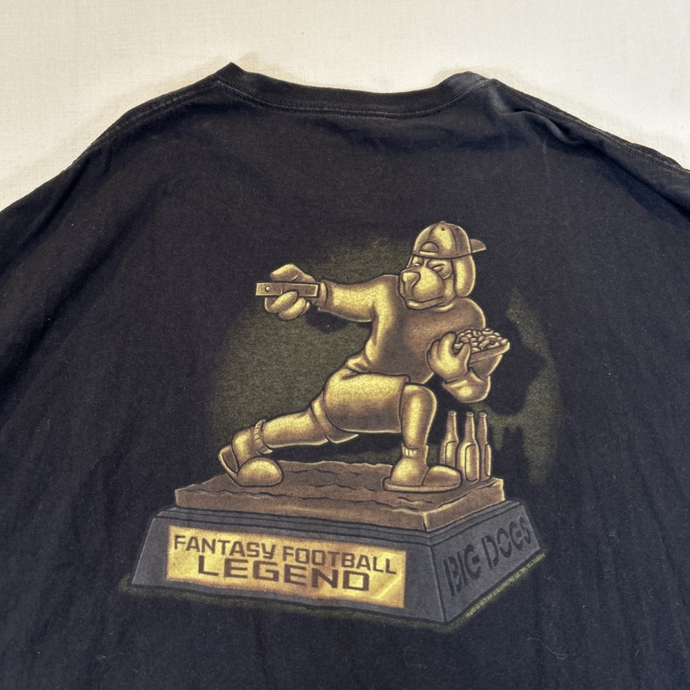 Big Dogs Men 5XL Black Shirt Fantasy Football Legend 100% Cotton Graphic Tee